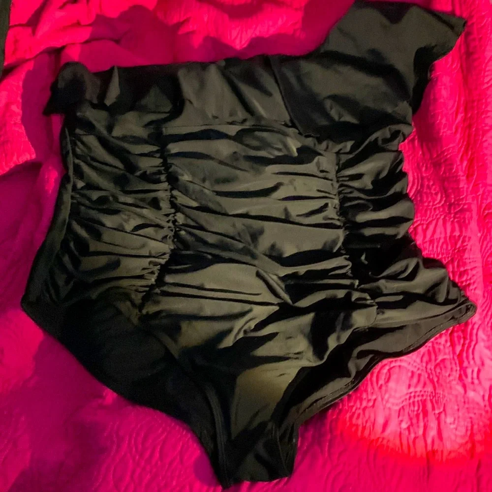 torrid Black Ruched One-Piece Swimsuit